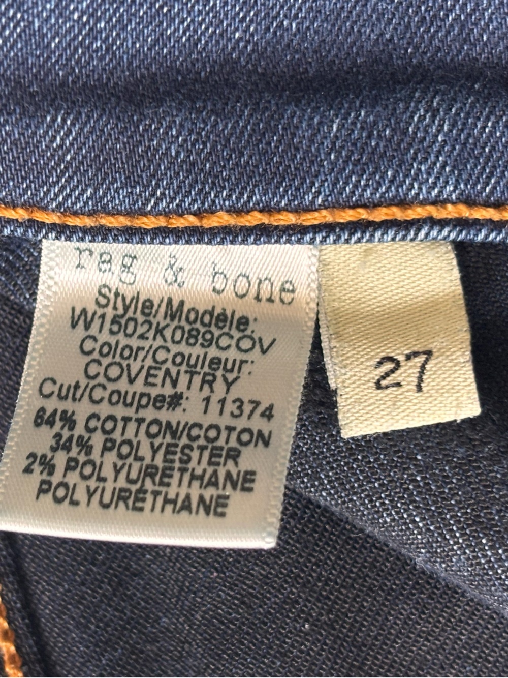 Rag & Bone The Skinny Jeans Size 27 Distressed Dark Wash Stretch Denim - Picture 6 of 8